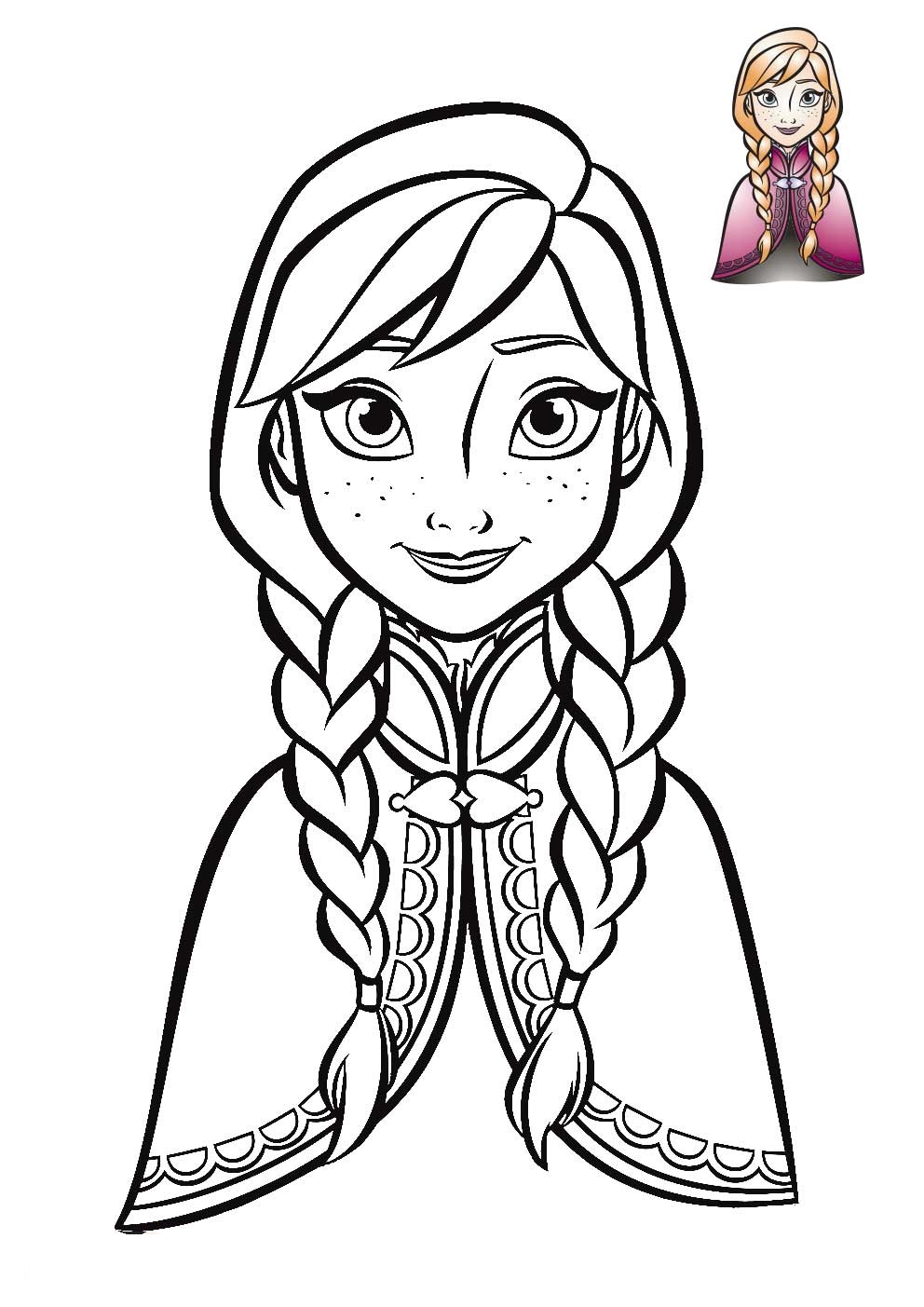 Anna Frozen Face 2018 Coloring Page