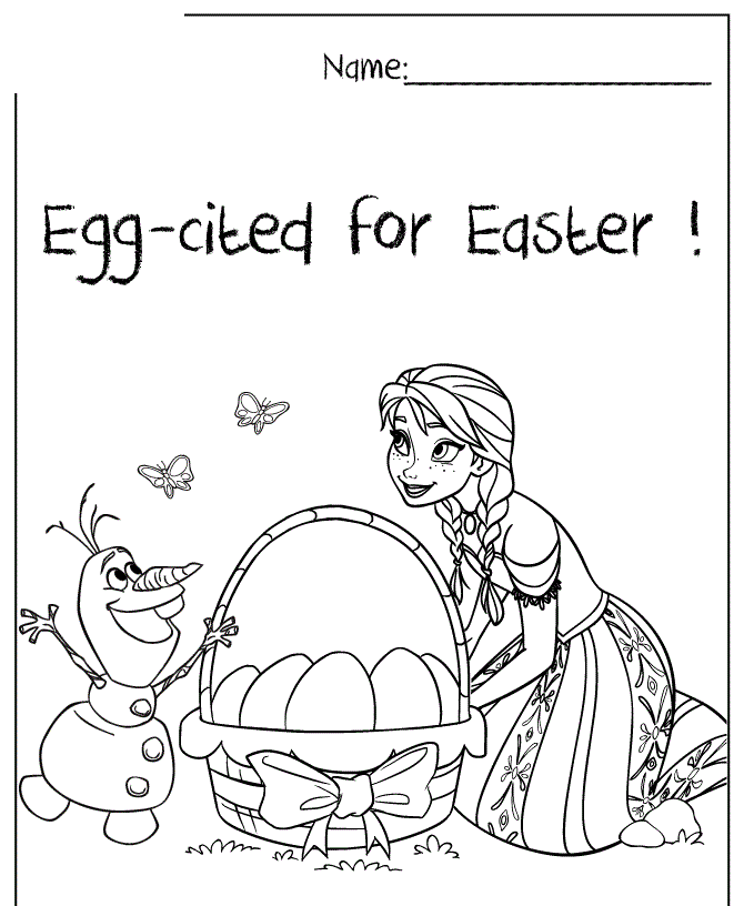 Anna Olaf Egg Cited For Easter Frozen Colouring Page
