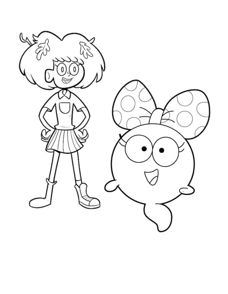 Anne and Polly from Disney Amphibia Coloring Page