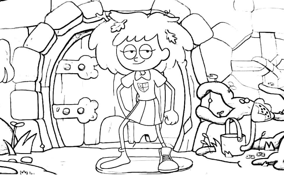 Anne from Disney Amphibia Coloring Page