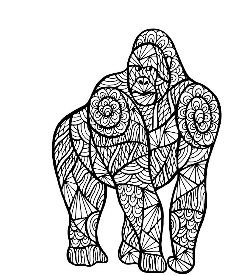 Ape Mandala Coloring Page
