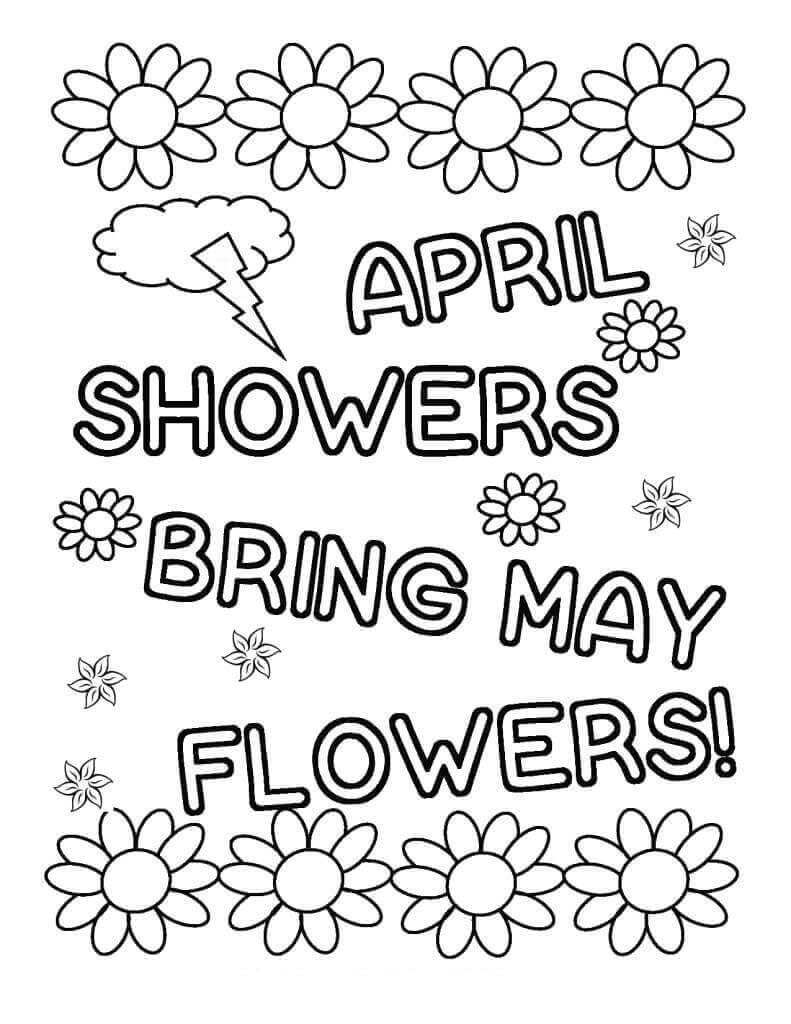 April In Nice Flowers Coloring Page