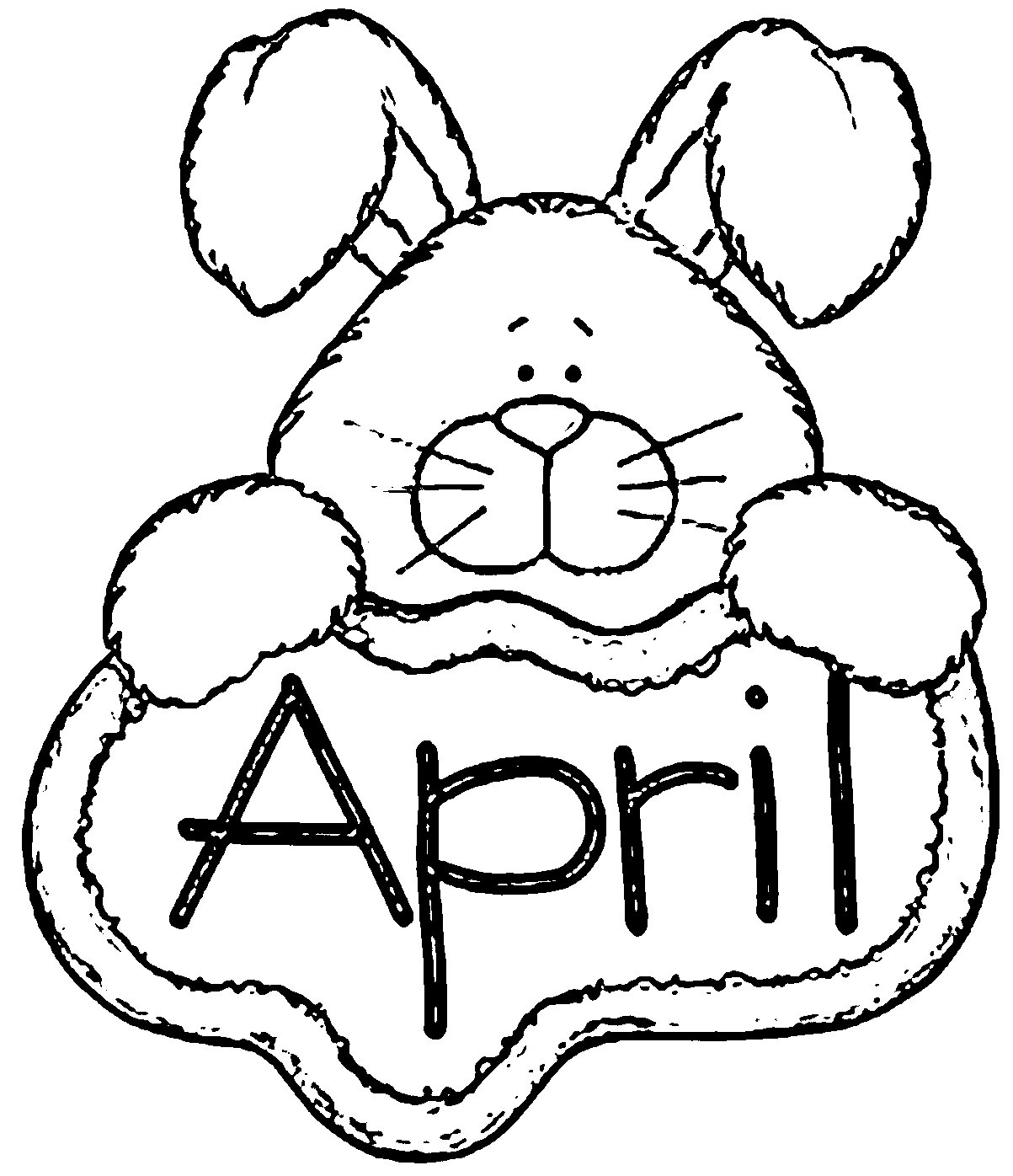 April Bunnys Coloring Page