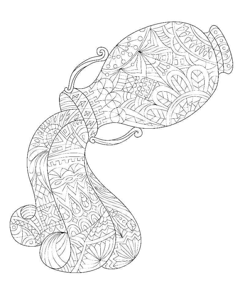 Cool Aquarius For Vase Coloring Page