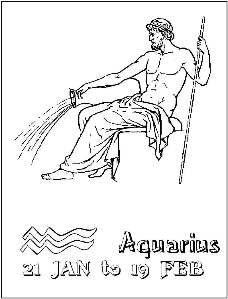 Aquarius With Jesu For Kids Coloring Page