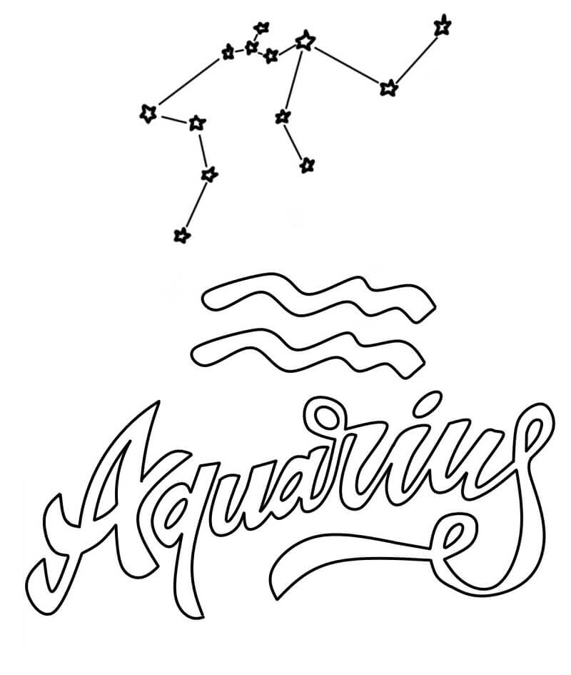 Aquarius Symbol Cool Coloring Page