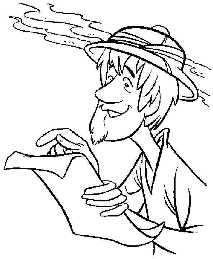 Archaeologist Shaggy Scooby Doo Coloring Page