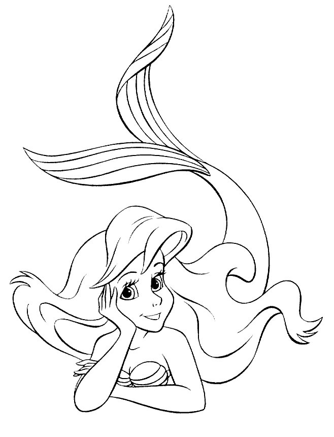 Ariel Coloring Sheet Coloring Page