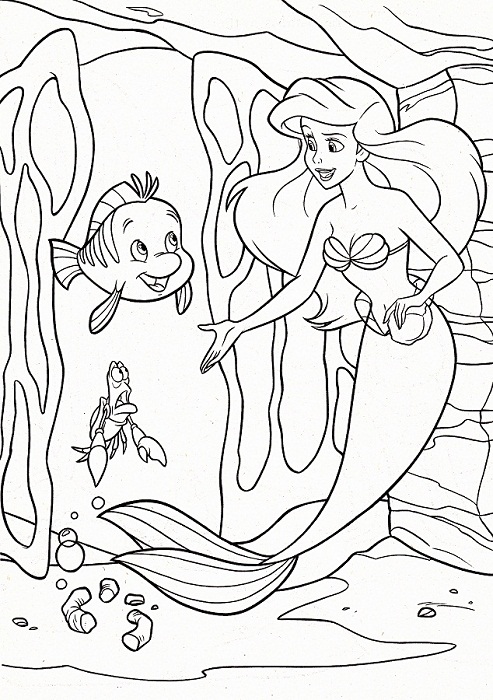 Ariel Inviting Friends In Little Mermaid Sd6fd Coloring Page