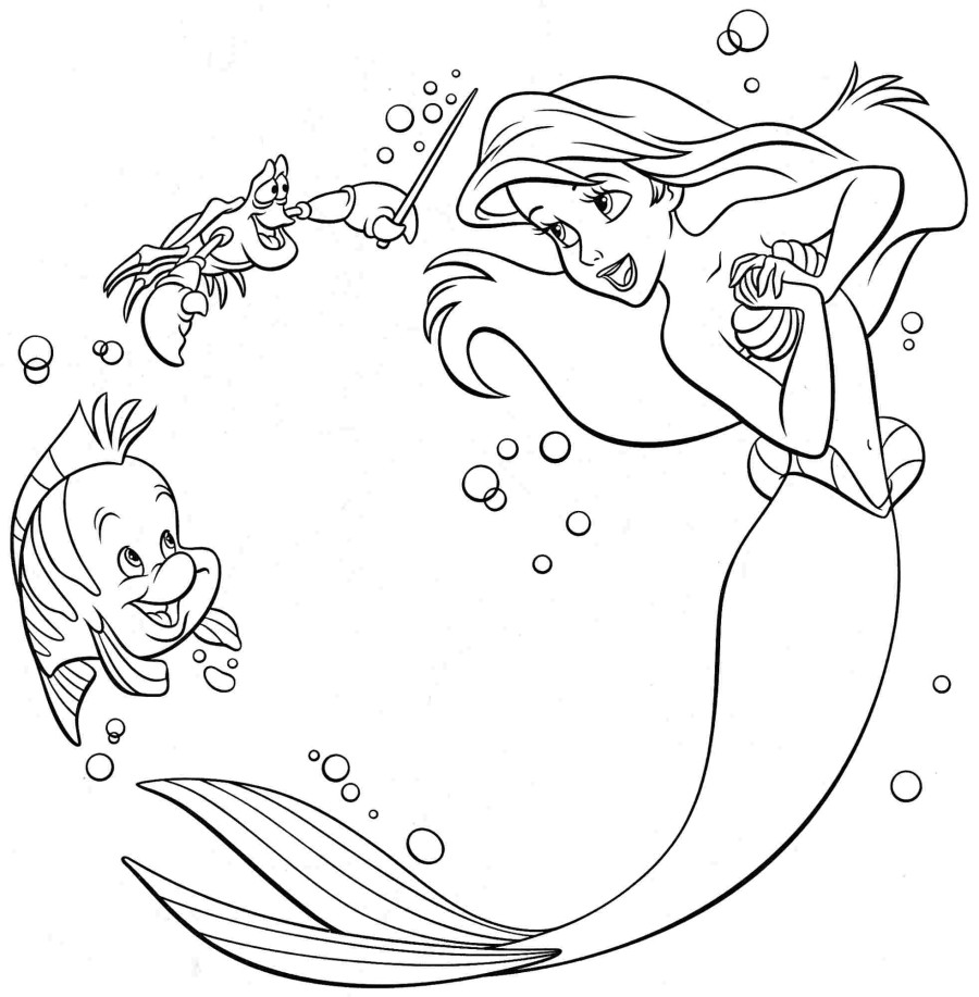 Ariel Little Mermaids Coloring Page
