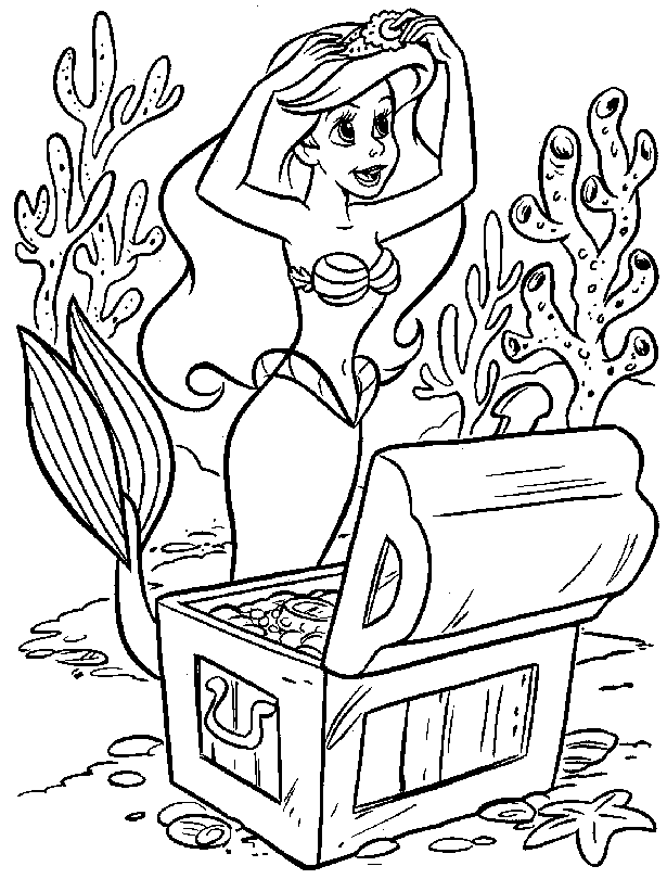 Ariel Putting A Crown On Disney Princess Sc555 Coloring Page