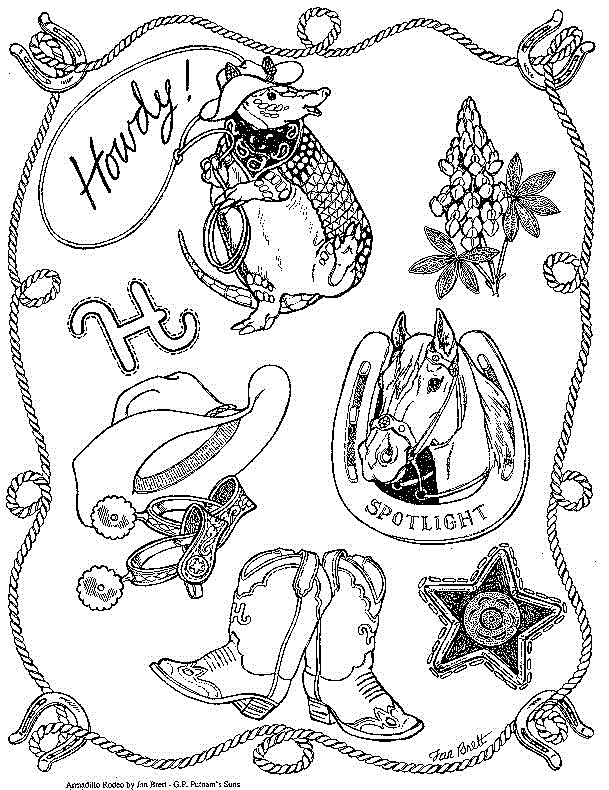 Armadillo Coloring Page By Jan Brett