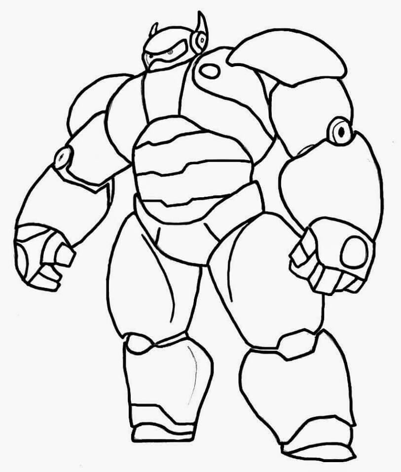Armored Baymax Coloring Page