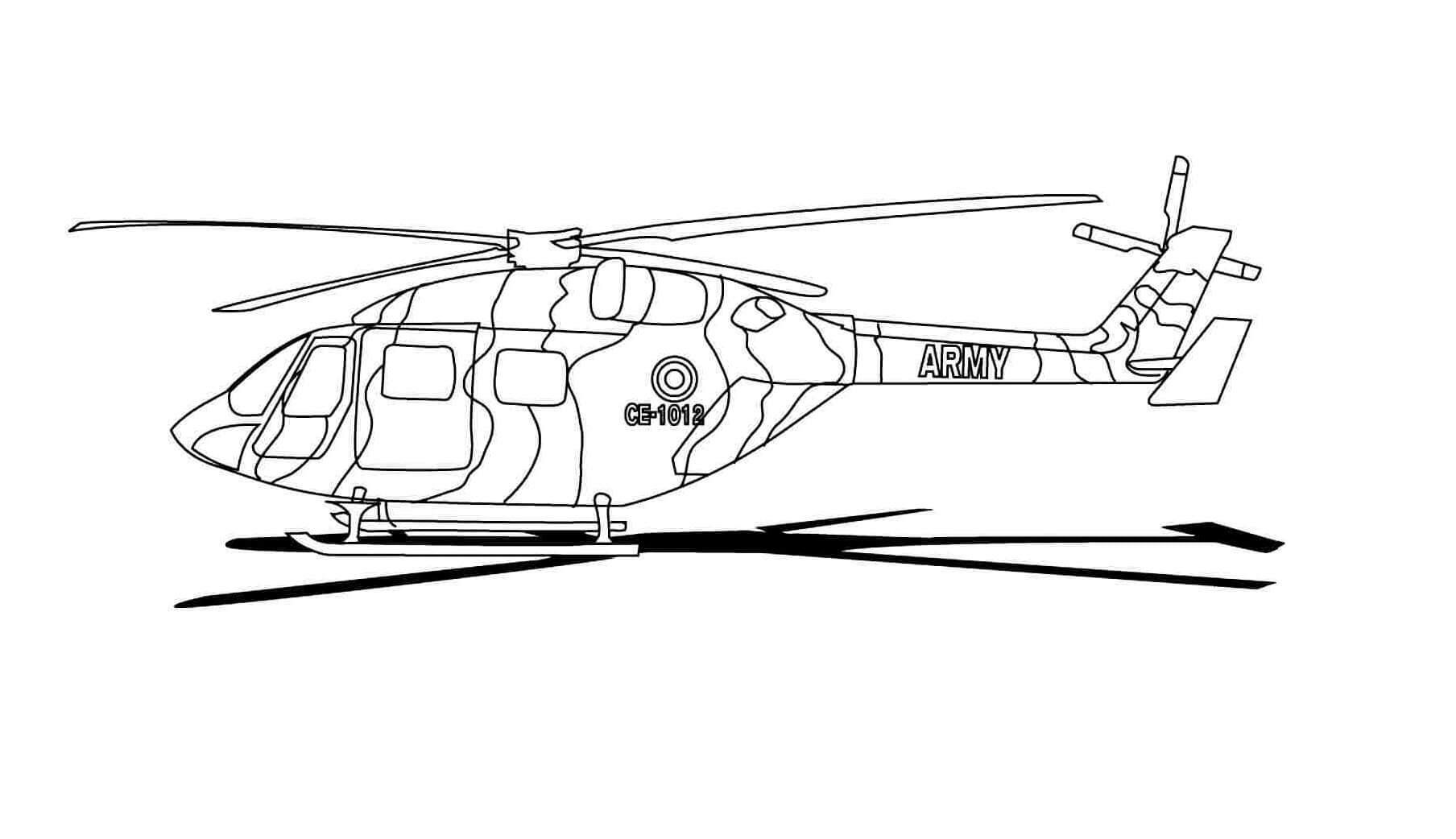 Army Helicopter CE 1012 Coloring Page