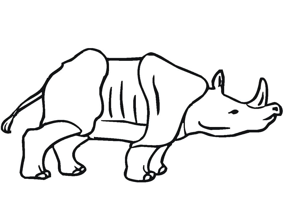 Asian Rhino Coloring Page