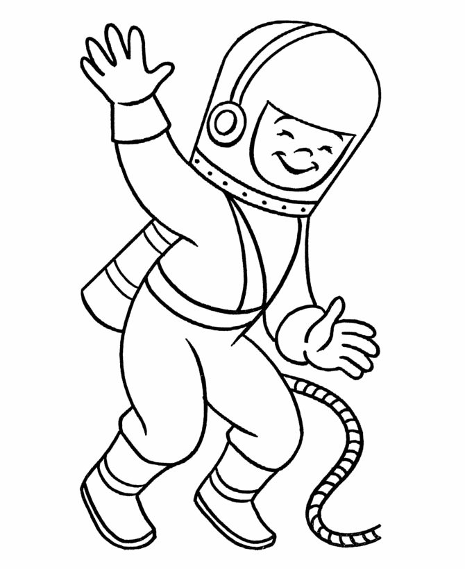 Astronauts For Free Coloring Page