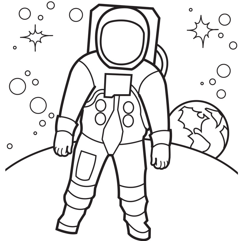 Astronauts For Kids Coloring Page