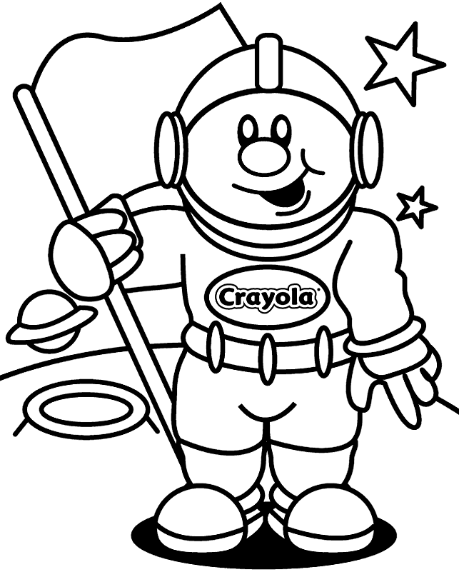 Astronauts Free Printable Coloring Page