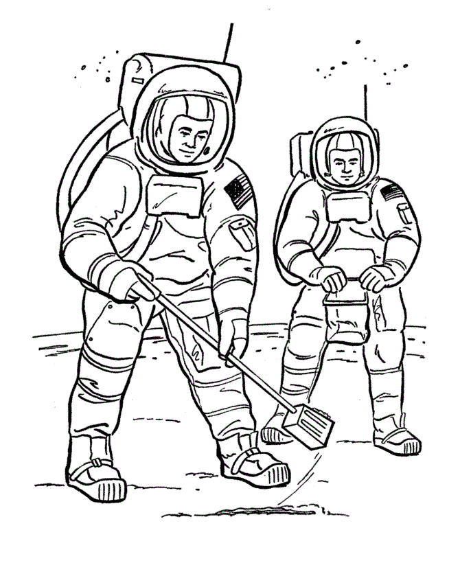 Astronauts Pictures Coloring Page