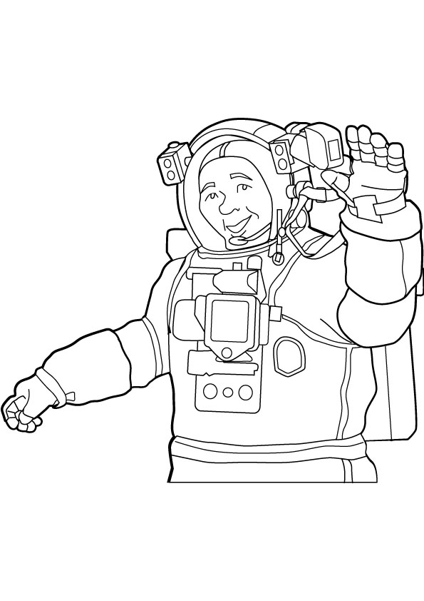 Astronauts Printable Coloring Page
