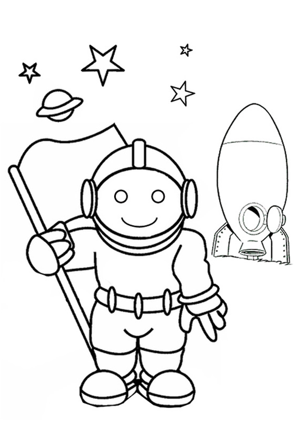 Astronauts To Print Coloring Page