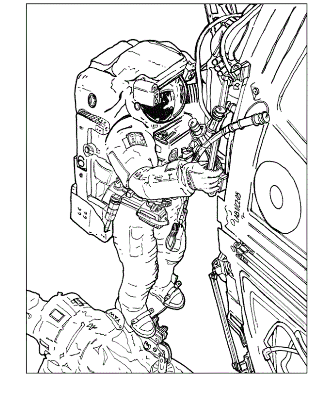 Astronauts Coloring Page