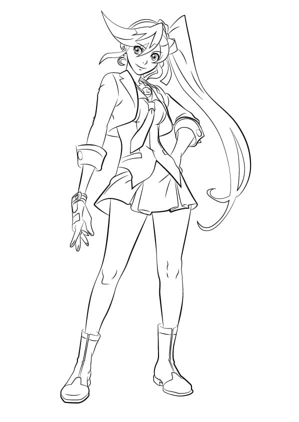 Athena Cykes from Ace Attorney Coloring Page