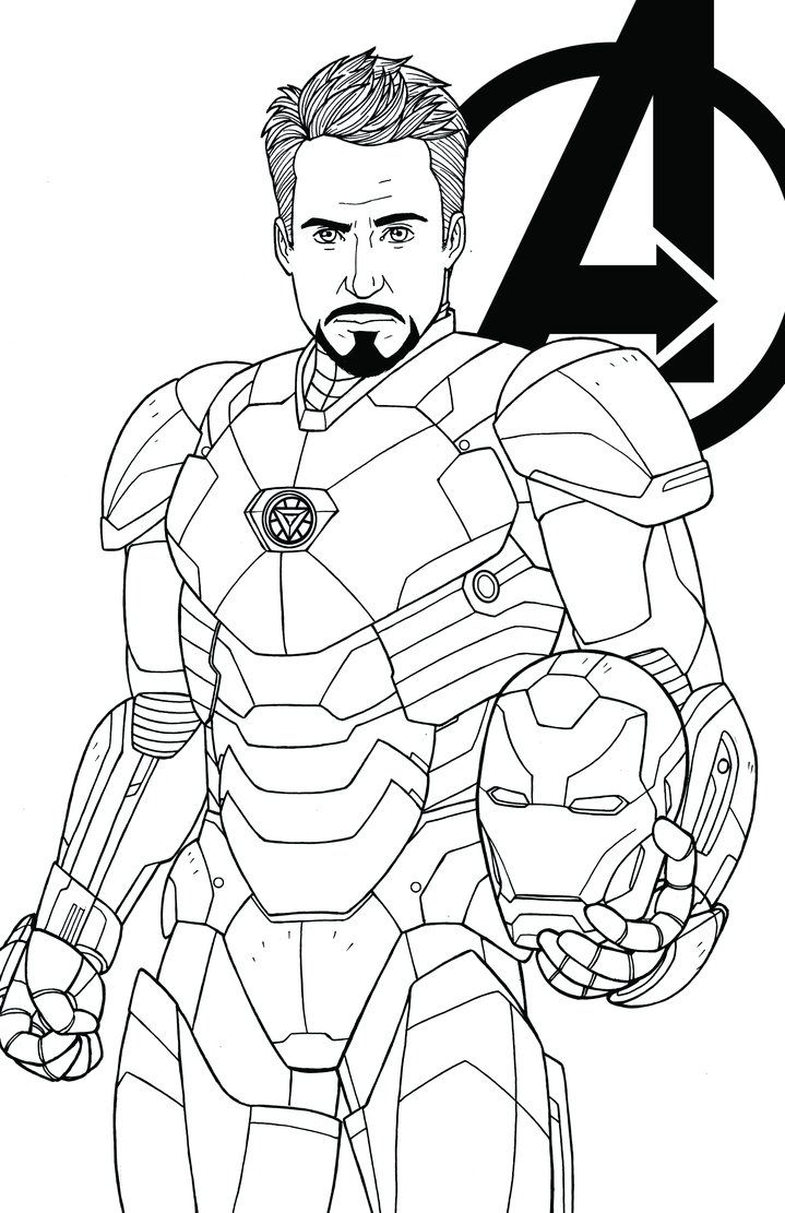 Avengers Endgame Iron Man Tony Stark Coloring Page