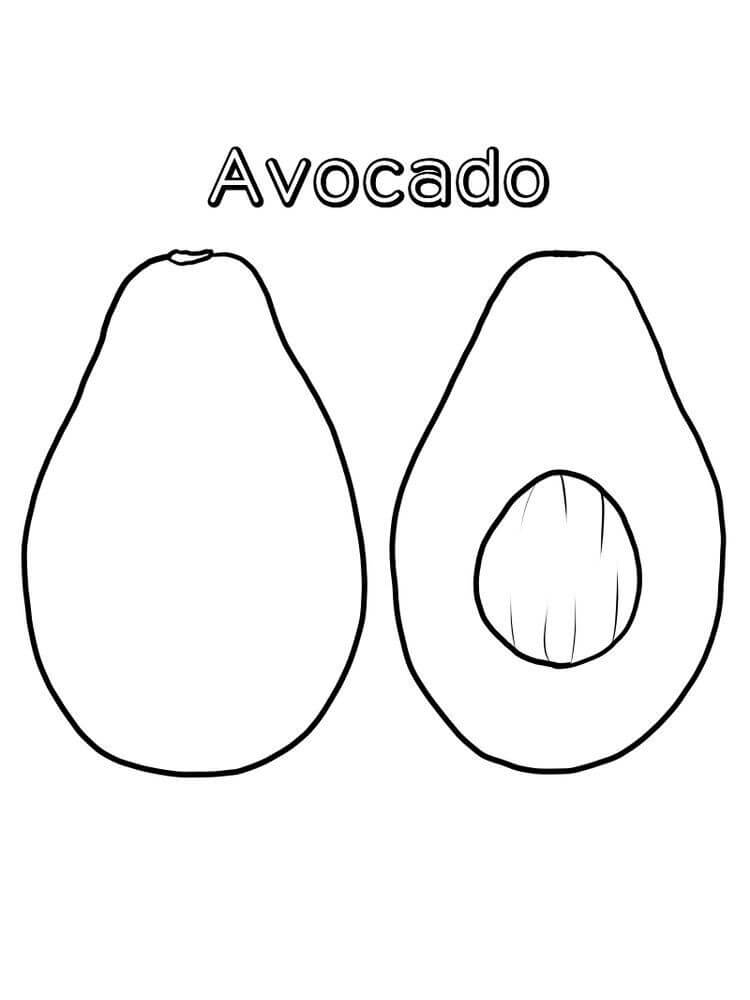 Avocado and a Half Fruit Coloring Page