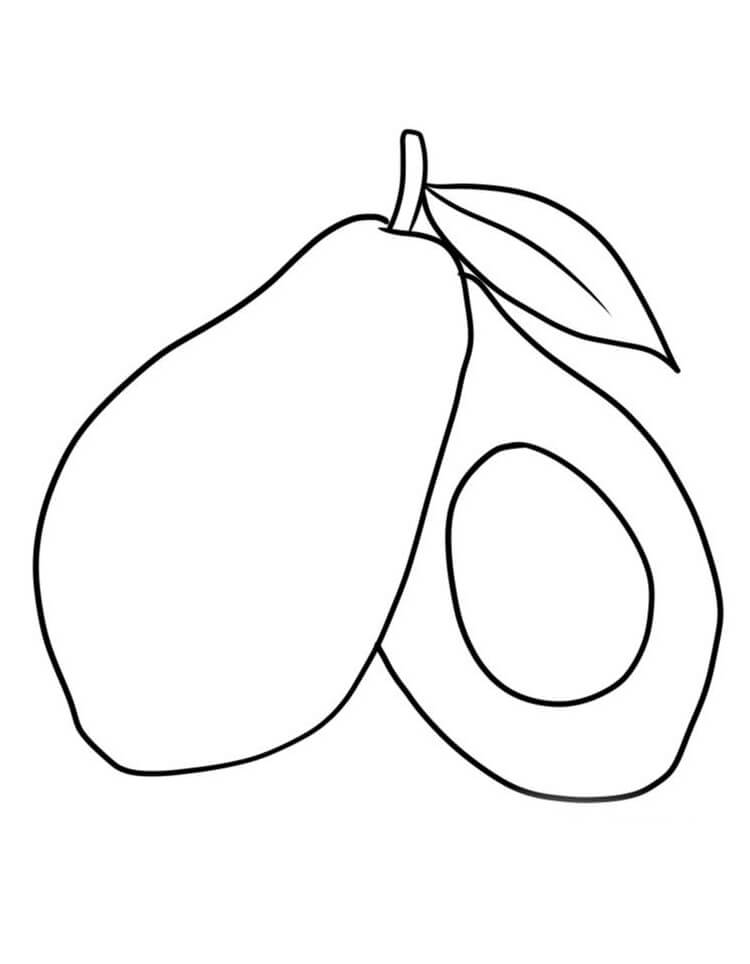 Avocado And A Half For Kids Coloring Page