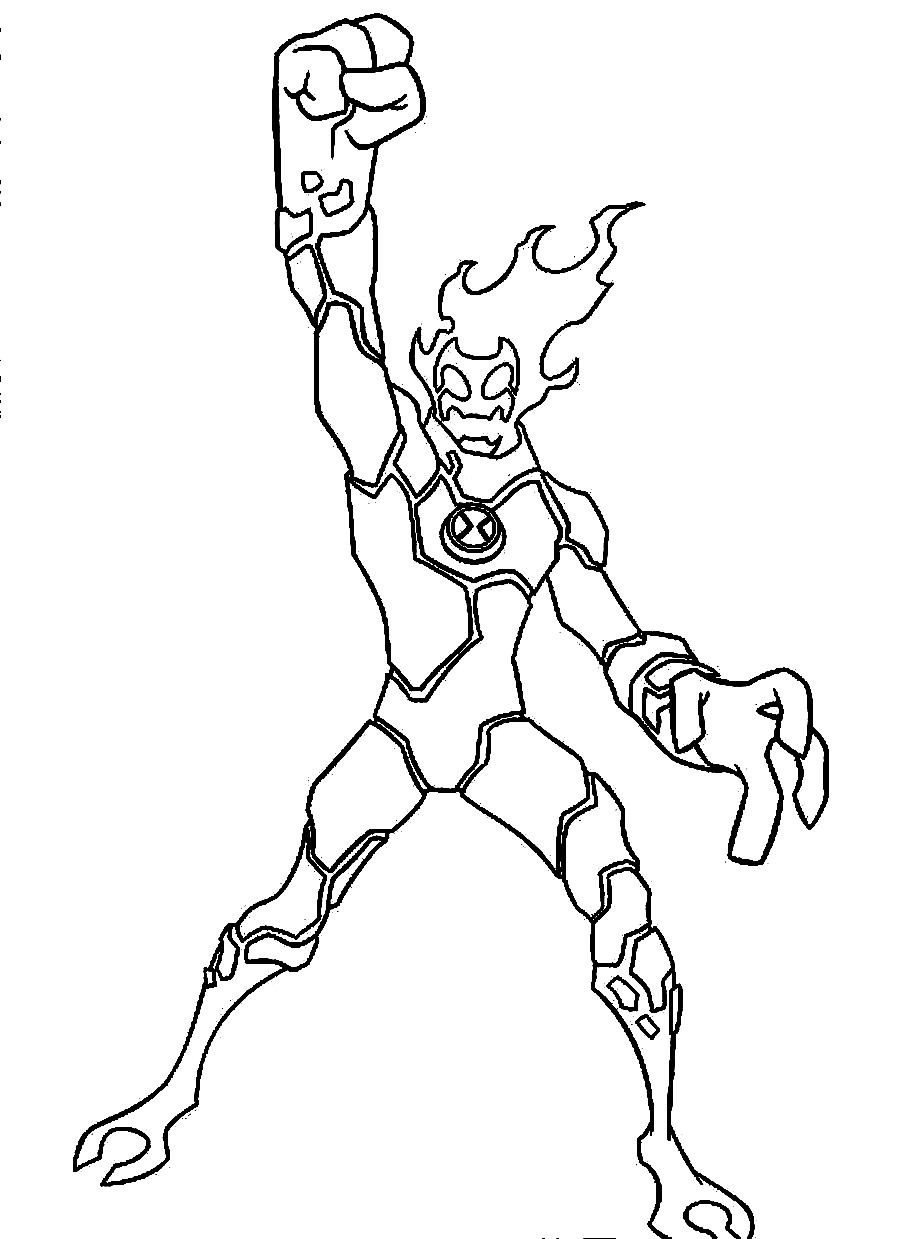 Awesome HeatBlast Coloring Page