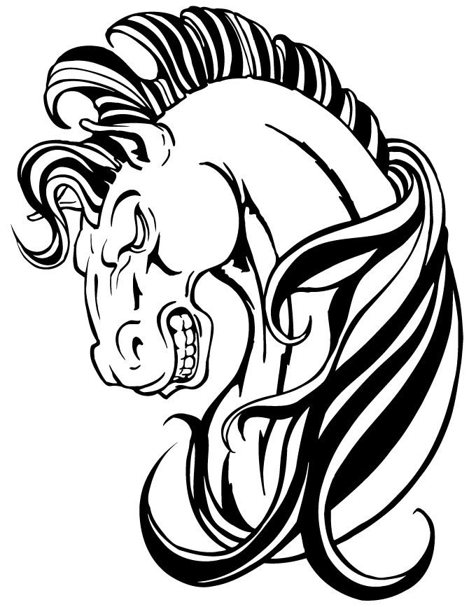 Awesome Horse Mascot Coloring Page Coloring Page