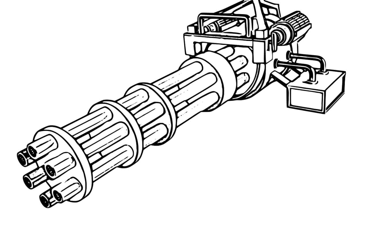 Awesome Machine Gun Coloring Page