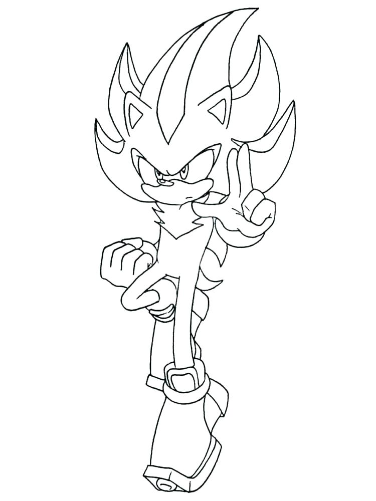 Awesome Shadow The Hedgehog Coloring Page
