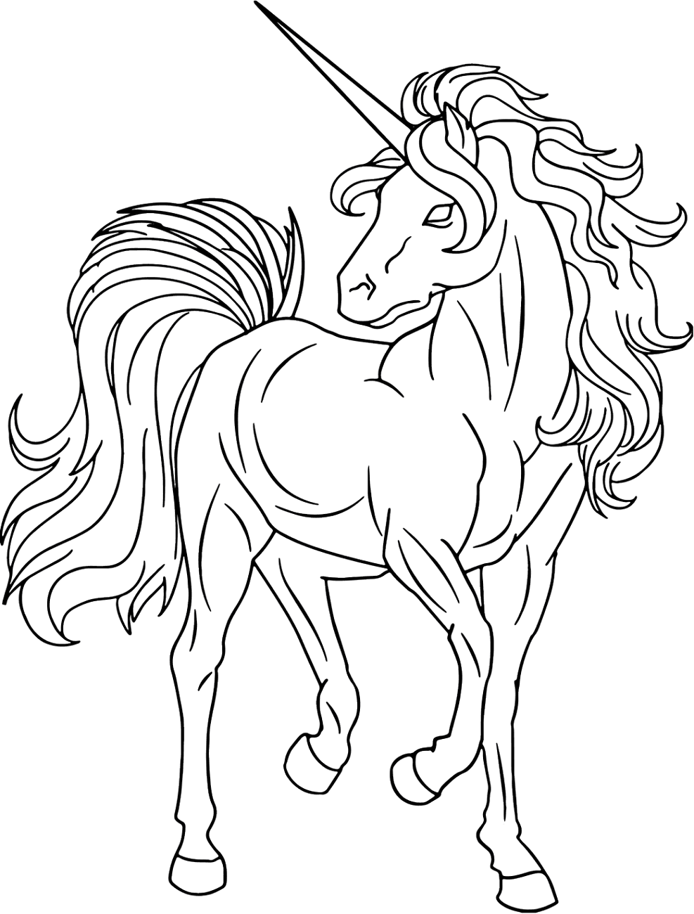 Awesome Unicorn Coloring Page