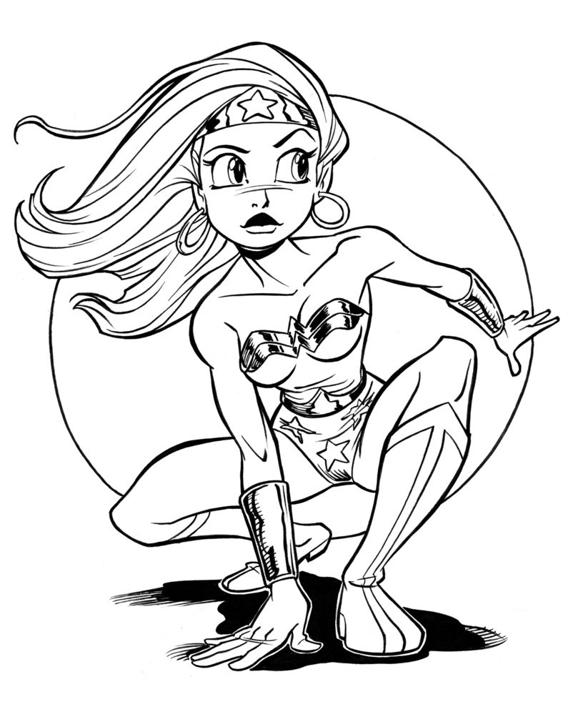 Awesome Wonder Woman Coloring Page