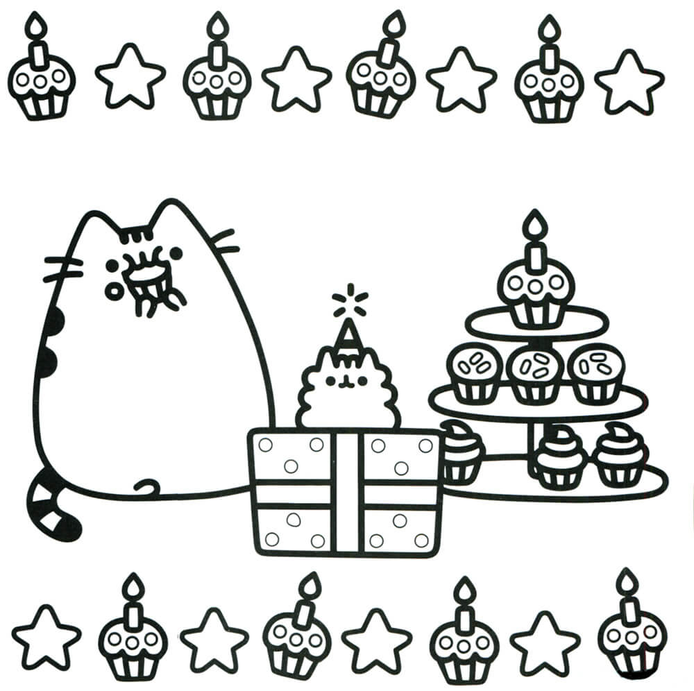 Awsome Pusheen Coloring Page
