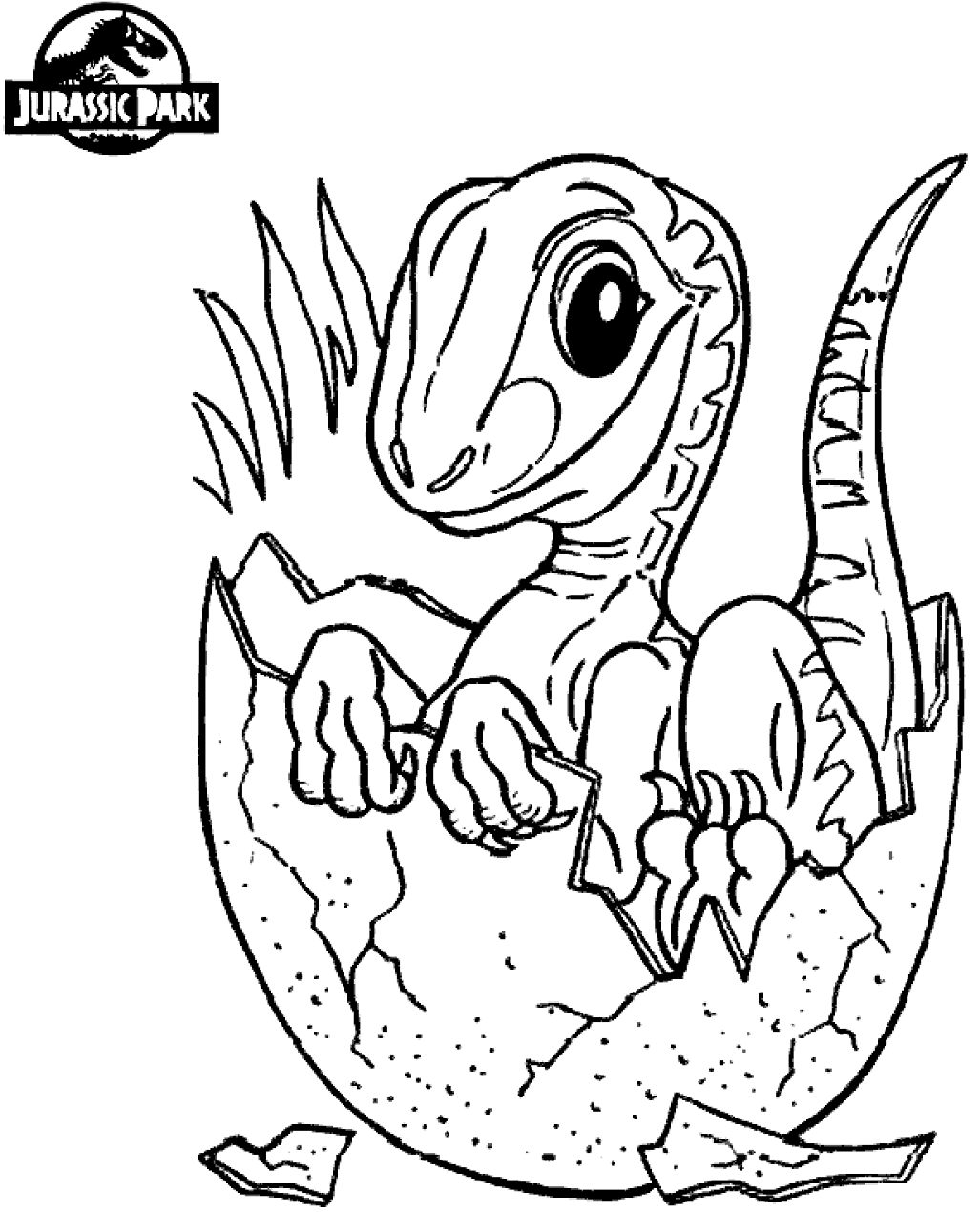 Baby Dinosaur In Jurassic World Coloring Page