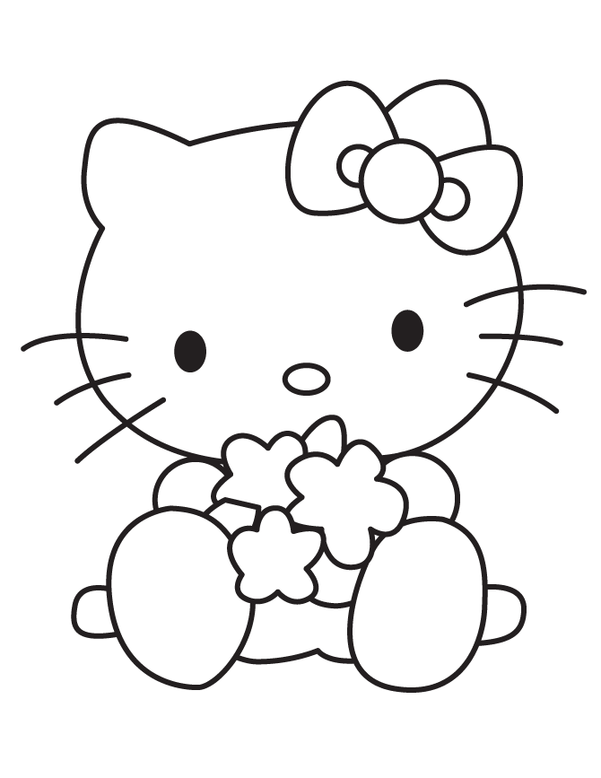 Baby Hello Kitty Playing Toys Coloring Page