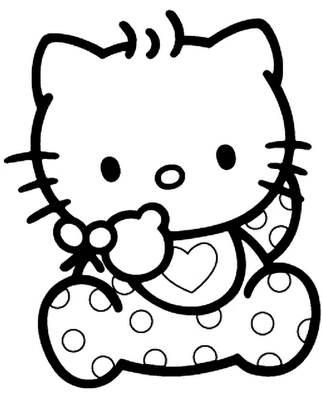 Baby Hello Kitty Coloring Page