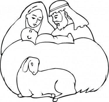 Baby Jesus in a Mangers Coloring Page