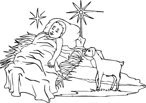 Baby Jesus Printable Coloring Page