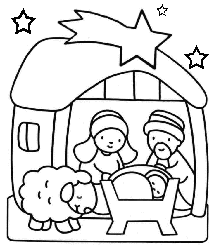 Baby Jesuss – Nativity Scene Coloring Page