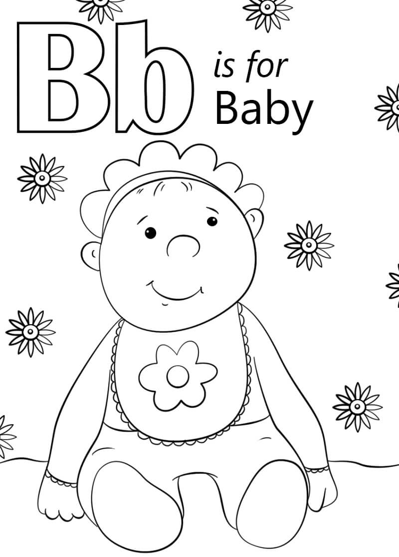 Baby Letter B Coloring Page