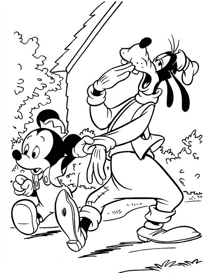 Baby Mickey And Goofy Disney S6b7d Coloring Page