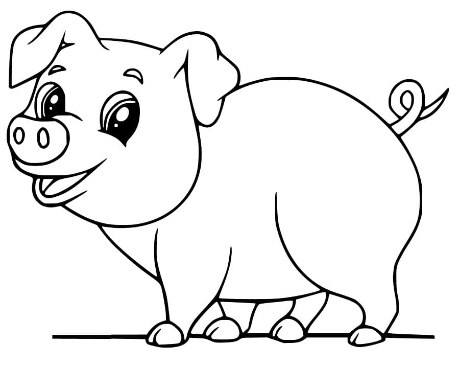 Baby Pig Smile Coloring Page