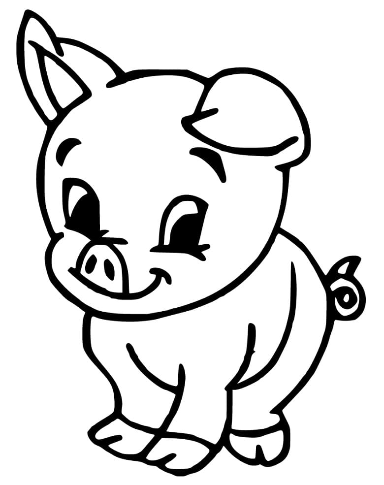 Cute Baby Pig Coloring Online Coloring Page