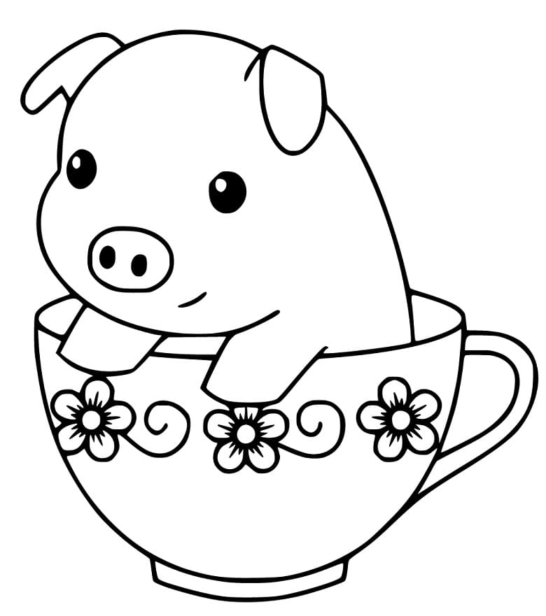 Printable Baby Pig Coloring Online Coloring Page