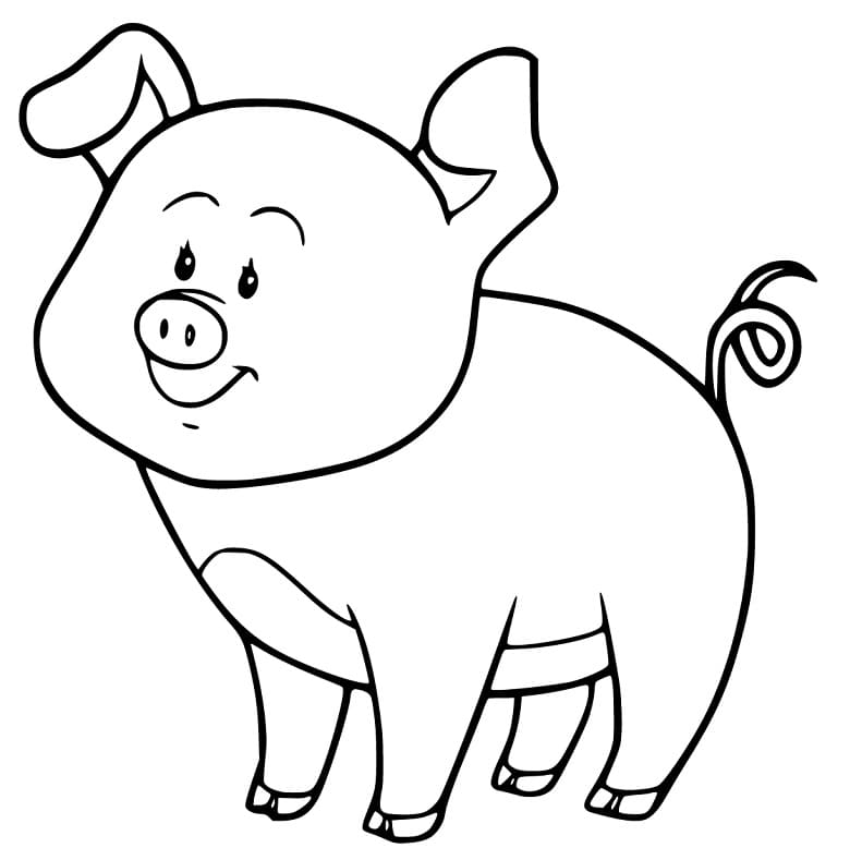 Baby Pig Printable Coloring Page