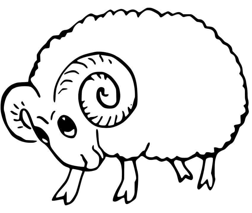 Baby Ram Coloring Page